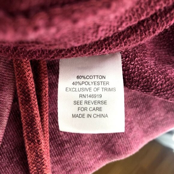 Madden NYC Burgundy Lace-Up Side Hem Sweatshirt - Picture 6 of 7